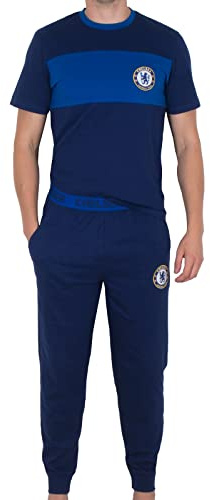 Chelsea FC - Herren Premium-Schlafanzug mit Langer Hose - Offizielles Merchandise - Geschenk für Fußballfans