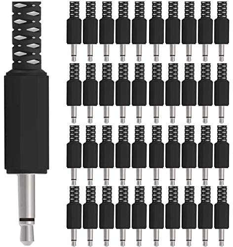 RUNCCI-YUN 40 Stück RS Stecker 3,5 mm 3 Polig Audio Löten Video Stecker, Mono 3,5mm,für Kopfhörer und Headset