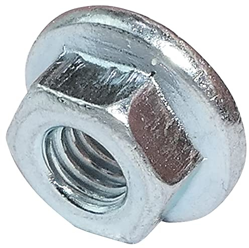 AERZETIX - C49637 - Satz von 100 Sechskantmuttern mit flansch sperrverzahnung bundmutter flanschmutter M3 Ø außen 8mm - aus kohlenstoffstahl - selbstsichernde sicherheitsmutter