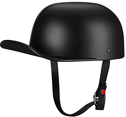 Woljay Woljay Jahrgang Jethelm Motorradhelm Retro Baseball Kappe Halbhelm Männer Frauen für Kreuzer Straße Roller Moped - DOT Certified (Matte Black,M)