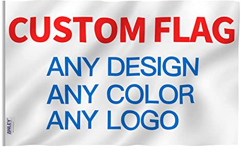 Anley Custom Flag 5 x 8 Fuß Customized Flags Banner – Personalisieren Sie Ihr eigenes Logo/Design/Worte drucken – Lebendige Farbe, Kopfzeile aus Segeltuch und doppelt genäht 5x8 Ft – einseitig (Hülle)