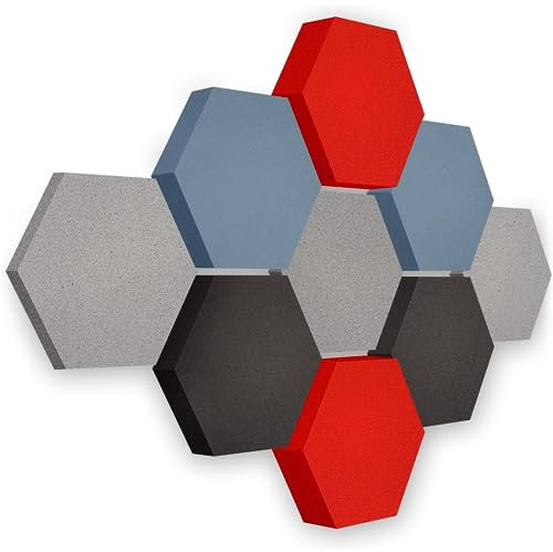 platino24 Akustikpaneele 9 Elemente Edition LOFT 3D I Ø 300mm Akustikplatten Schalldämmung Wand & Decke I Akustikschaum Schall-Absorber aus Basotect 30-70mm mit farbiger Akustikbeschichtung