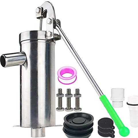 JMorCO Saugpumpe, manuelle Brunnenpumpe, Edelstahl-Tiefbrunnenwasserpumpe, 32-mm-Handpressepumpe, Handschüttel-Saugpumpe Grundwasser für Hausgartenhof