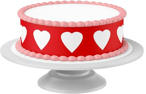 Tortenband Herzen essbar- 4 Stück á 24cm x 5cm passend für Torten bis 30 cm zum mitessen - kreative Dekoration für Torten