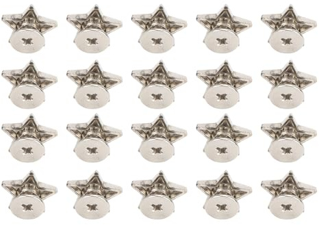 20Pcs Metal Jeans Buttons, Star Shape Rivet Suspender No Sew Rivet Stud, Pressure Resistant Alloy, Suitable for Leather Accessories, Jackets, Belts, Shoes, Bags with Storage Box