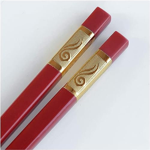 bacchette giapponesi bacchette coreane Bacchette, 10 bacchette cinesi coreane giapponesi a doppia forma, bacchette rosse in fibra di vetro riutilizzabili(Color:1,Size:)