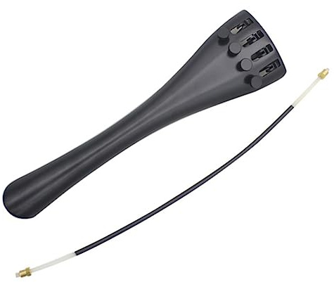 Saitenhalter für Cello 1 Satz Metall Instrumententeile Schwarz | Aluminiumlegierung und Abs, Ersatzteil mit Tailpiece und Tail, für Profispieler und Cello Enthusiasten