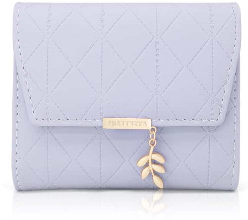 REETEE Damen Geldbeutel aus Weichem Veganem Leder Kleine Portemonnaie Damen mit Vielen Fächern, Mini Portmonee Damen mit Münzfach und Kartenfächer Frauen Geldbörs(Hellviolett-1)