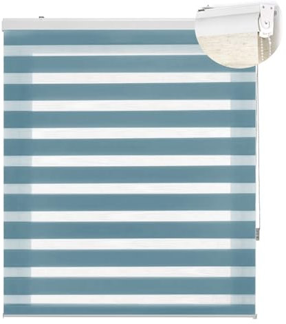 Verdunklungsrollo ohne Bohren 45 x 80 cm Einfache Installation, Sonnenschutz Klemmrollo Seitenzugrollo Größe und Farbe wählbar für Fenster & Tür, Himmelblau