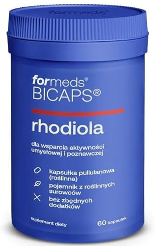 ForMeds - Bicaps Rhodiola - 500mg Extrakt - Unterstützung für die Arbeit des Geistes - 2 Kapseln pro Tag - 60 Kapseln