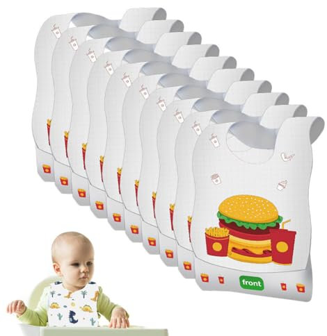 ihreesy10 Stück Einweg-Lätzchen für Baby Lätzchen, Reiselätzchen Einweglätzchen Vliesstoff Einmal Kleidungsschutz Lätzchen Baby für Neugeborene Saugfähig und Wasserfest für unterwegs,#7