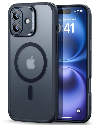 ESR Funda para iPhone 16 (4 en 1), Funda Translúcida Mate con Protector de Pantalla, Compatible MagSafe, Protección Grado Militar, Serie Classic, Negro Esmerilado