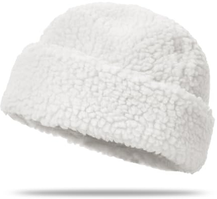YAMEE Docker Cap Winter Damen Warme,Dockermütze Herren Faltbar,Wintermütze Damen Plüsch Licht Weich,Matrosenmütze,Brimless Hat Rolled Cuff,Beanie Mütze Damen Herbst/Winter(Kappenumfang:58cm)