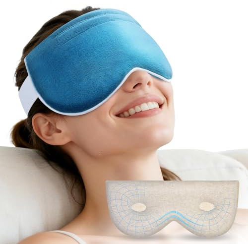 Hilph Heated Eye Mask for Dry Eyes Microwave, 3D Zero Pressure Design | Washable Cover, Warm Compress for Eyes, Moist Heat Mask for Blepharitis & Stye, Chalazion, Eye Fatigue & Sinus Pressure
