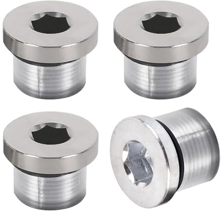 Beatific 4 tapones ciegos de 3/8 pulgadas, tapón ciego, tapón de rosca autosellante, tapón de acero al carbono con junta, tapones para radiador para obstrucción