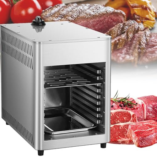 VNATWGOO Asador De Carne A Gas Comercial, Temperatura Ajustable para Carne, Pollo, Pizza, Verduras, Parrilla De Horno para Carne A Temperatura Constante De 800 ℃,NPJ002G