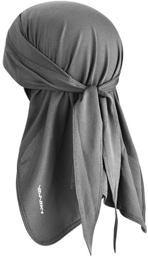 YANIKY Bandana Herren - Atmungsaktiv Kopftuch Sommer Durag, Face Kopf-&Nackenschutz Bandana Cap Damen Multifunktionstuch 3 in 1 Elastisch Halstuch Sport Kopftuch (Grau)