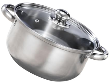 Cabilock Soup Pot High Temperature Resistance with Glass Cover Stainless Pot Stainless Steel for Versatile Soup Cooking and Everyday Kitchen Use