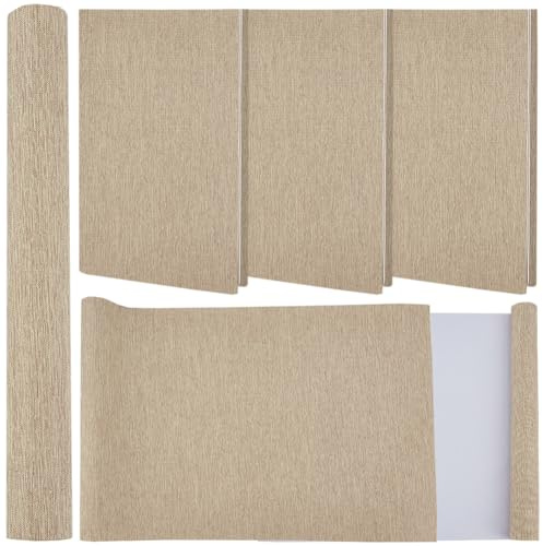 CRASPIRE Funda de Tela para Encuadernación de Libros de 51 x 11.8 Pulgada Tela de Poliéster Y Lino con Superficie Tejida Y Respaldo de Papel Cubierta de Madera de Burlywood para Álbumes de Recortes