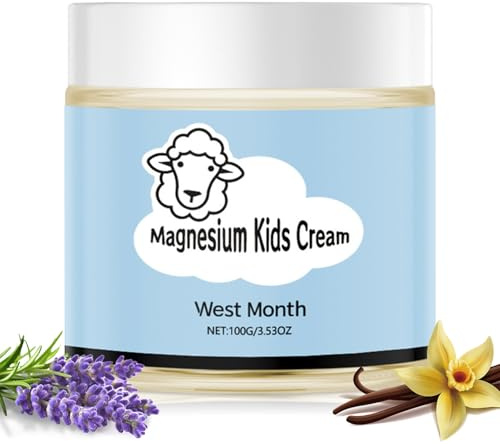 Lozione al Magnesio per Bambini, Crema al Magnesio per il Sonno Aiuta i Bambini Notte Relax, Crema Topica al Magnesio, Idratante, Sollievo Dallo Stress, Integratore di Magnesio