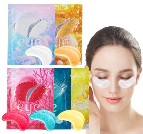 20 Paar Augenpads gegen Augenringe und Tränensäcke, Augenmaske mit Natürlichen Marine -Kollagen und Hyaluronsäure, Augen Pads gegen Reduzieren Falten, Puffiness, Augenringe Entfernen