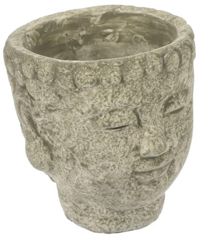 ROMISBABA Maceta con Cabeza De Buda Espiritual Planta Decoración De La Estatua Maceteros Árbol De Chakras Maceta Decorativa Decoración De Macetas De Jardín Cemento Olive Green