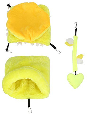 Gavigain Hamac en Peluche pour Petits Animaux - Literie Confortable avec décorations, Facile à Nettoyer - Convient aux Hamsters, écureuils, cochons d'Inde - Chauffage d'hiver pour Animaux