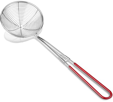 SUNWUKIN Mestolo per cucinare e friggere, in acciaio inox 304, a forma di ragno, utensili da cucina