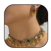 Zinx Orecchini indiani Jhumkas per le donne appeso gioielli boho tradizionale regalo di nozze vintage oro dichiarazione set di gioielli, Zinco, Nessuna pietra preziosa