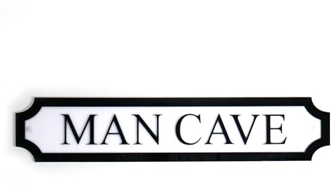 Man Cave Sign for Wall | 58cm Acrylic Bar Sign for Shed, Garage, or Home Pub | Wall Mounted Gift for Dad, Husband, Boyfriend Man cave accessories | Indoor Decor for Bar or Games Room