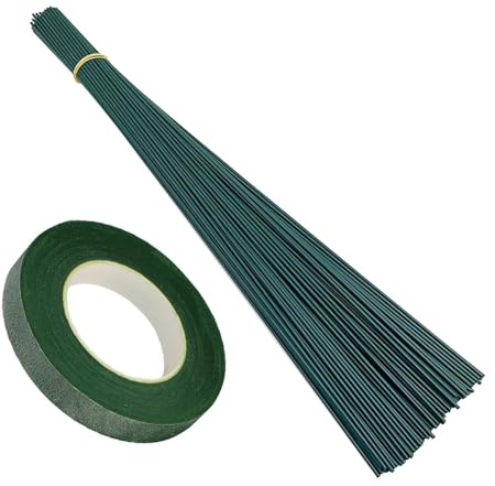 150 Stück Blumendraht Grün, 2mm x 30cm Blumendraht Stäbe | Floristendraht zum Basteln, Blumenstieldraht für Blumenherstellungs Blumenstrauß Handwerk