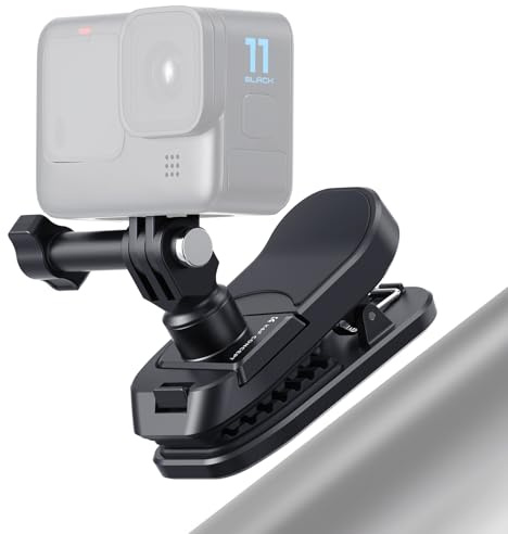 K&F CONCEPT Magnetic Backpack Clip Mount for DJI Osmo Action 6/5 Pro, 180° Swivel Quick Release Action Camera Holder for Go Pro Hero 13 12 11 10 9 Black, Osmo Actoin 3/4, Insta360 X5 X4 X3, Ace Pro 2