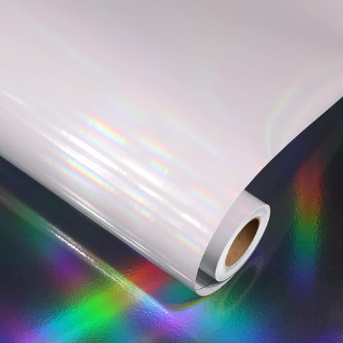 Decotalk Carta Adesiva Trasparente Adesivi Olografici 30X500cm Lamina Glitterata Arcobaleno Pellicola Adesiva Trasparente Adesivo Rotolo Adesive Vinile Pellicola Flessibile Per Artigianali DIY