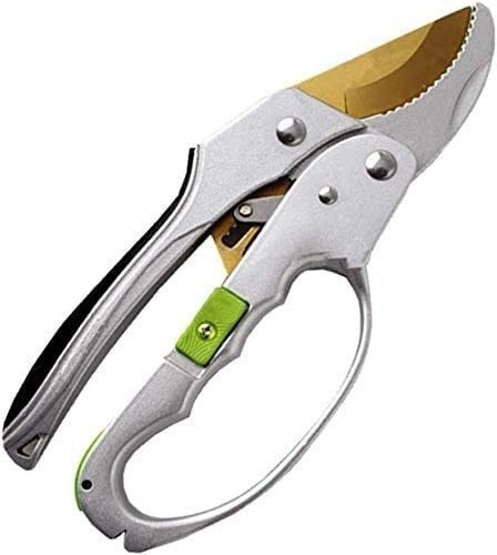 Sécateur de Jardinage à cliquet, Ciseaux de Jardinage à économie de Main-d'œuvre, cisailles de Jardin en Acier Inoxydable, Branches Robustes en Alliage de Zinc