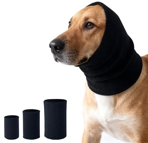 3 Stück Ohrenschützer für Hunde Lärmschutz，Anti-lärm Ohrenschutz Hund,Hohe Elastizität,Hund Schallschutzhaube,Entlasten Sie Angst vor Lärm, Donner, Feuerwerk（Klein+ +Mittel+Groß） (schwarz)