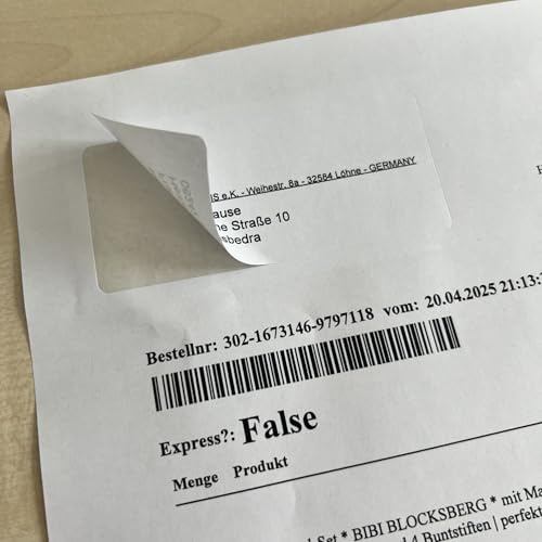 500 Blatt DIN A4 Papier mit einem integrierten Etikett | Etikettengröße: 100x45mm, Etikettenposition: 23mm von oben und 20mm von links | 80g, weiß, FSC-zertifiziert | Versandetiketten Amazon Ebay