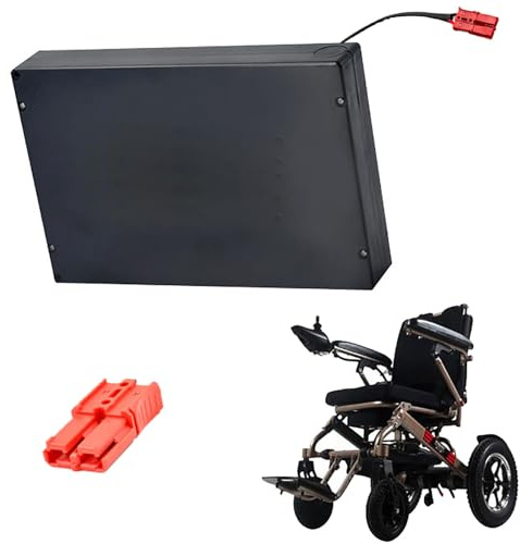 JHKJ Batería de Litio de 24 V, 10 Ah, 12 Ah y 15 Ah, reemplazable para Kits de Motor de 50 W a 360 W. Batería de Litio de 24 voltios para Silla de Ruedas con protección BMS.,Red Anderson 24v12ah
