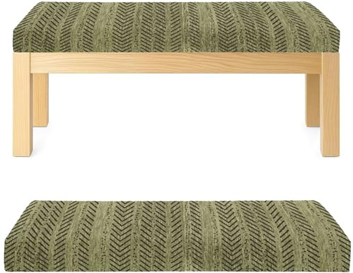 BäNkdyna FöR Utomhus-/InomhusmöBler 120/100/150/140/160×30/35/40/45/50cm RektanguläR Halkfri BäNkdyna FöR Uteplatsgungor Och BurspråK med Dragkedja(Grön,80x45x5cm)