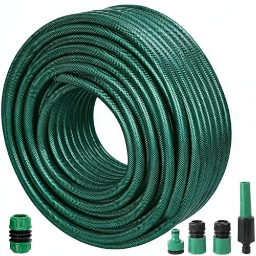 Manguera de jardín de 5m, tubos de manguera para jardín con accesorios de boquilla de pulverización, manguera mágica con accesorios de 3/4, 1/2, tubos de agua no extendidos flexibles de PVC de 12mm