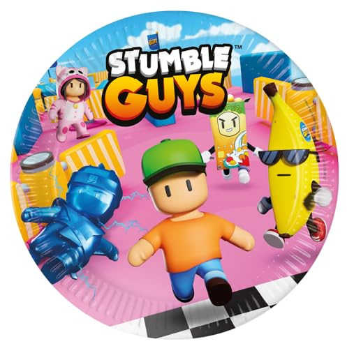 Procos Lot de 8 assiettes en carton Stumble Guys 23 cm