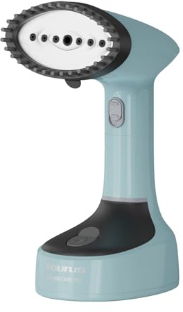 Taurus Plancha de Vapor Vertical Plegable 1400W con Calentamiento Rápido 15s, Suela Acero Inoxidable, Vapor Continuo 20 g/min y Cepillo para Tejidos Gruesos