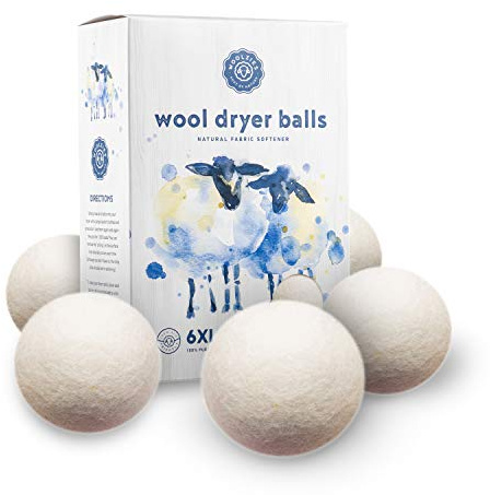 Woolzies Wool Dryer Balls Organic: Our Big Wool Spheres are the Best fabric softener | 6-Pack XL Dryer Balls for Laundry is Made with New Zealand Wool | Use Laundry Balls for Dryer with Essential Oils