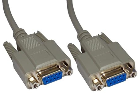 rhinocables Serial Null Modem Cable 9 Pin DB9 Female (2m) | DB9 Female RS232 For Computer EGA Monitor TV Box Programming Flashing Updating Firmware ''