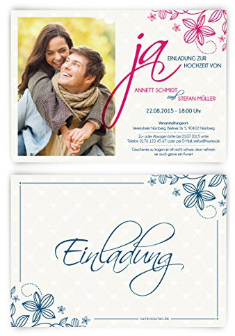 Einladungskarten zur Hochzeit (10 Stück) Ja! Wort Jawort Eid Hochzeitskarten Ehe Einladung