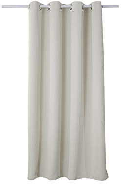 WOLTU Gardinen mit Ösen, Verdunklungsvorhang für Wohnzimmer Schlafzimmer, Blickdicht, gegen Kälte und Hitze, 250g/m² Dicke, 135 x 175 cm, Creme