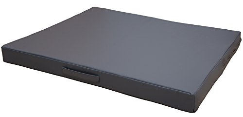 CopcoPet Hundematte Kunstleder Grau 120 x 90 Hundekissen für Grosse Hunde, Hundekissen Waschbar, Wasserabweisend, kühl hundematte, hundematratze, Outdoor hundebett 8cm dick