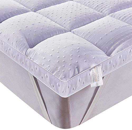 Bedecor Sobrecolchon de Microfibra 200x200, Muy Suave y Comodo Cubre Colchon con Diseño Antideslizante, 3D Massage Bubbles Lujoso Topper 200x200, Funda Colchon Antialérgico y Lavable a Maquina