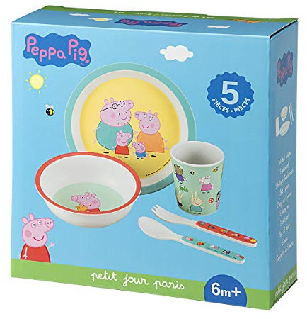 Petit Jour Paris - Geschirrset Peppa Pig - Um wie die Erwachsenen zu essen - PI701K