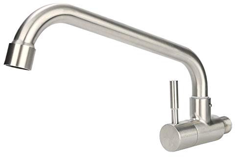 ZXC Edelstahl Kaltwasserhahn, Wandventil, Auslaufventil, Armatur, schwenkbar mit ½ Zoll Anschluss