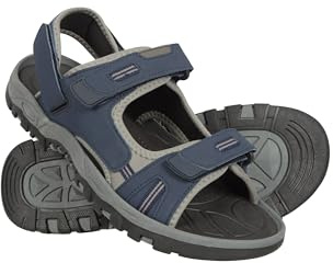 Mountain Warehouse Z4 Mens Sandals - Neoprene Lining Shoes, Hook & Loop Strap, Phylon Midsole Beach Shoes, Suede Upper - For Spring Summer Travelling, Walking Petrol 7